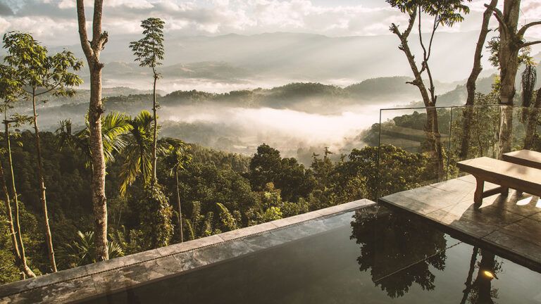 View of scenery from a private pool at Aarunya Nature Resort