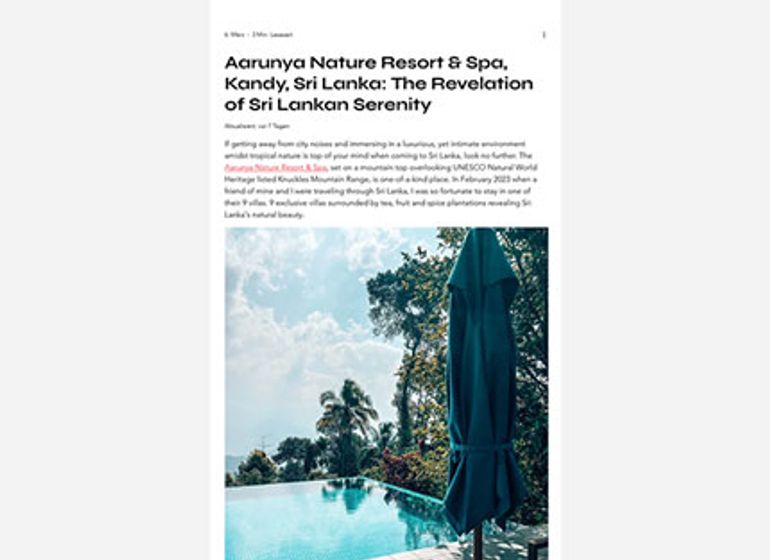 Featurette of Aarunya Nature Resort on Lynn Julie