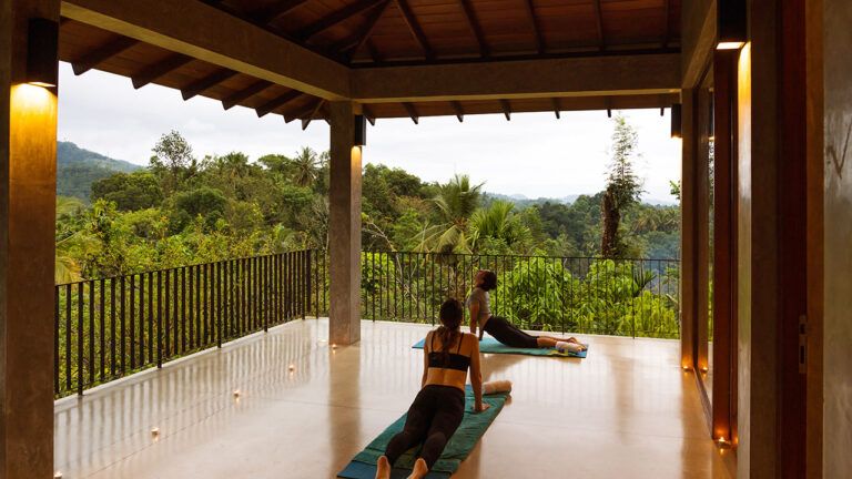 Yoga session with a view at Aarunya Nature Resort