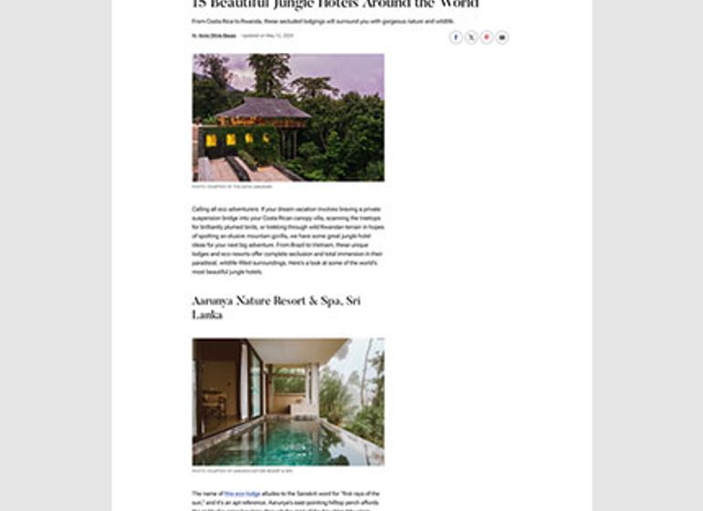 Featurette of Aarunya Nature Resort on Travel & Leisure