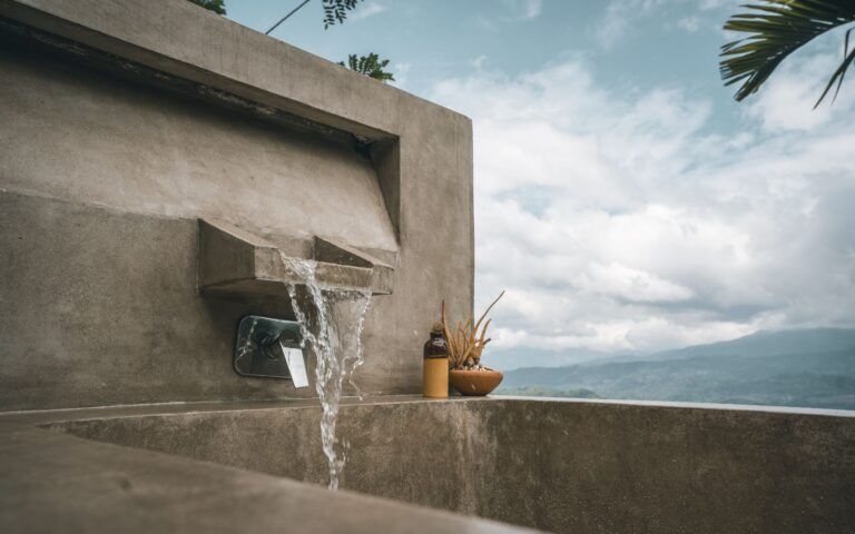 Closeup shot of a private pool at Aarunya Nature Resort