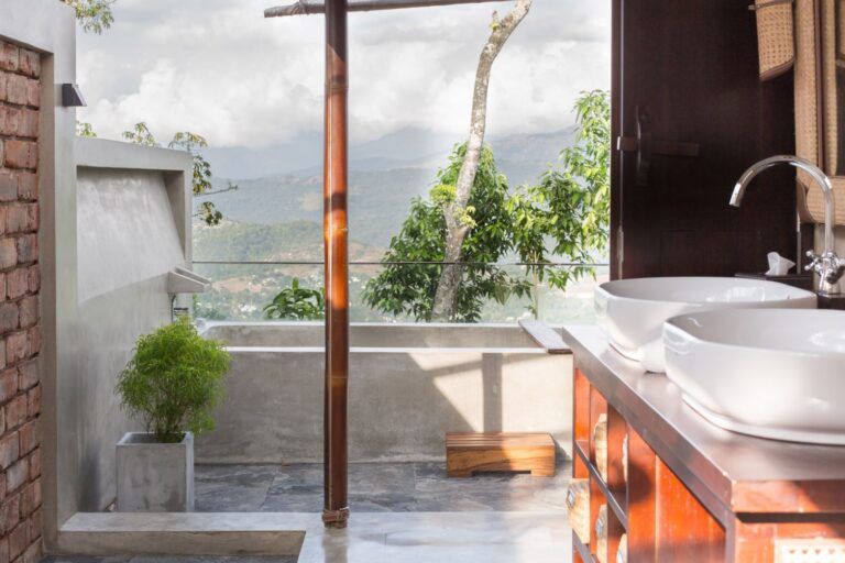 Scenery view from villa bathroom at Aarunya Nature Resort