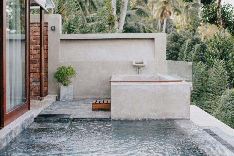 Private pool and jacuzzi at Aarunya Nature Resort Villa