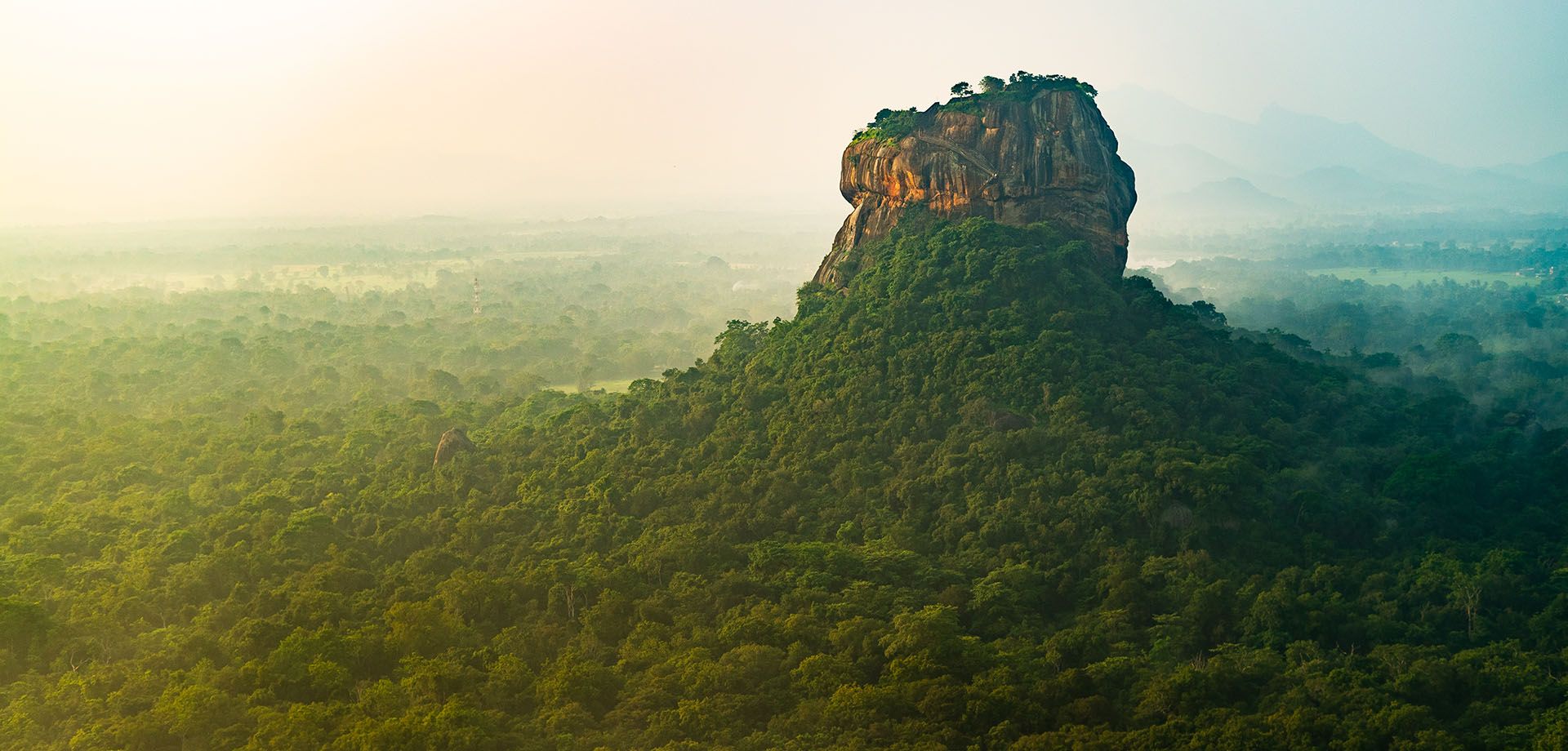 Aerial view of Sigiriya rock