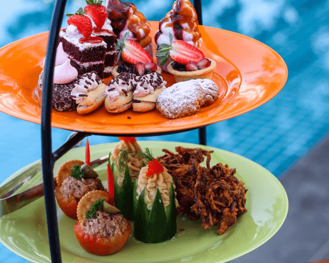 High tea platter at Aarunya Resort