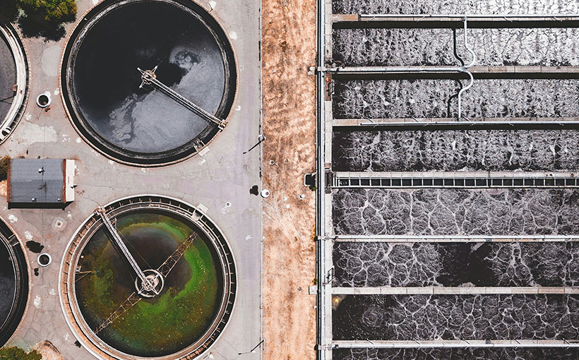 Sky view of the wastewater disposal process at Aarunya Nature Resort