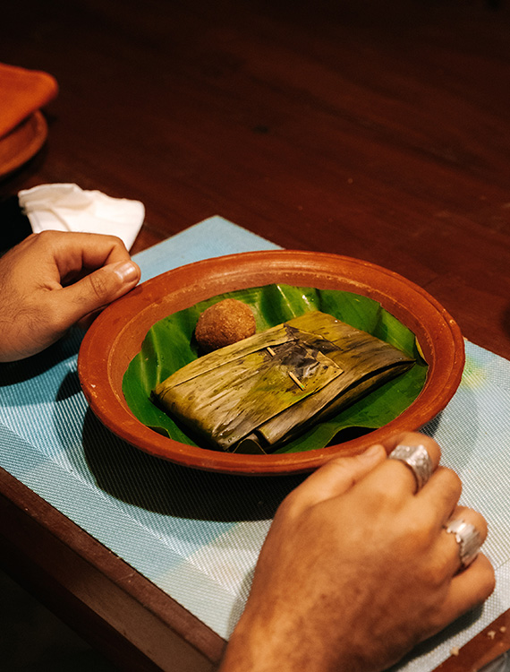 Traditional Sri Lankan dish at the Aahaara Restaurant