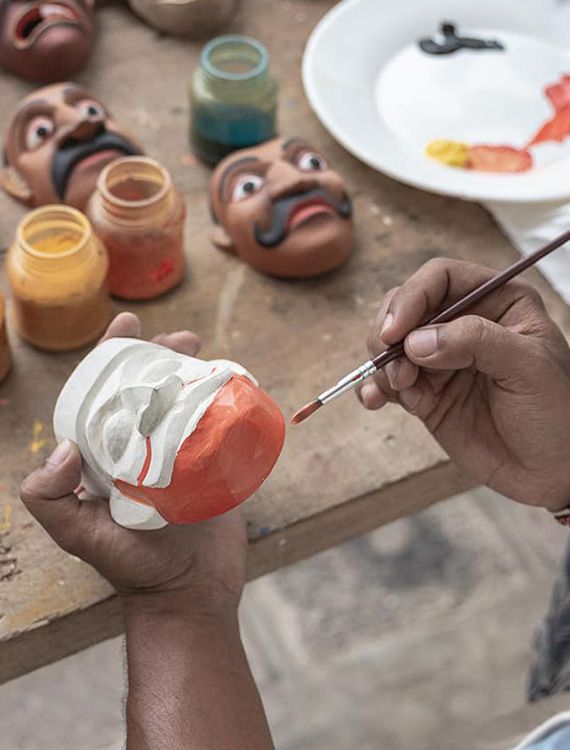 Mask painting at Aarunya Nature Resort