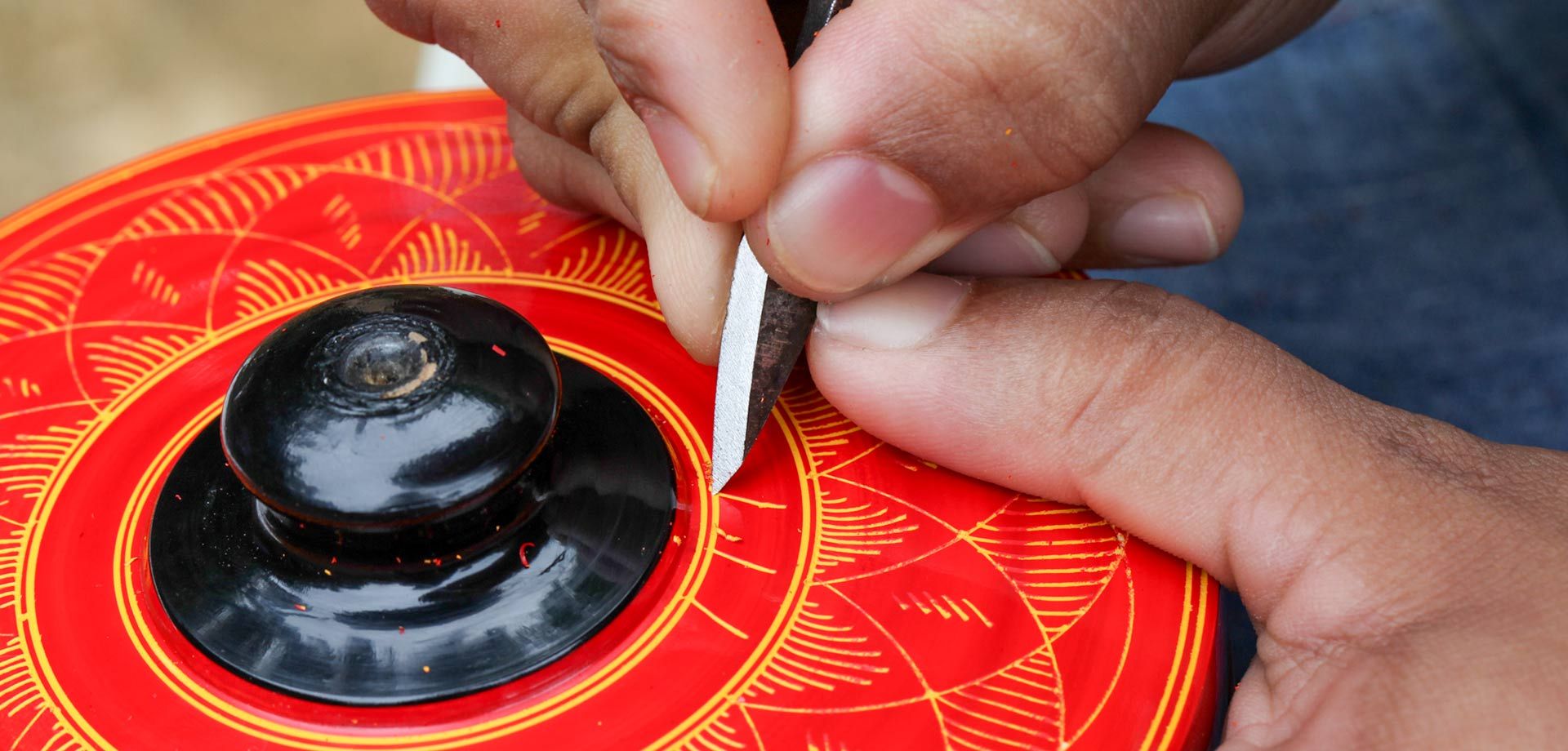 Crafting wooden Laksha bowls at Aarunya Nature Resort