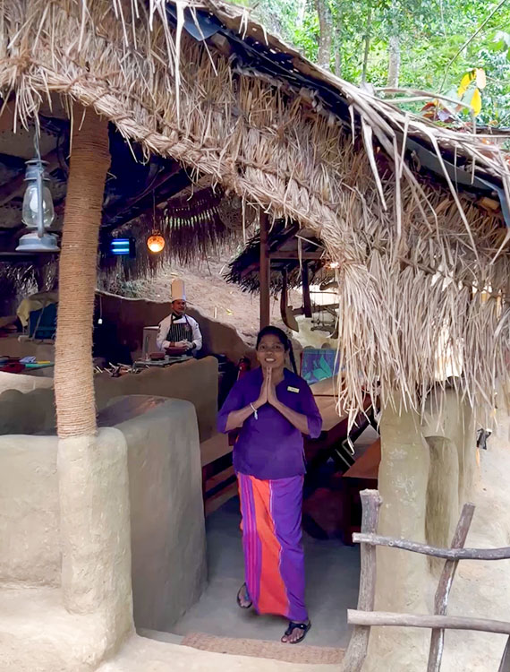 Warm welcome for guests at Aahaara Restaurant in Aarunya Nature Resort