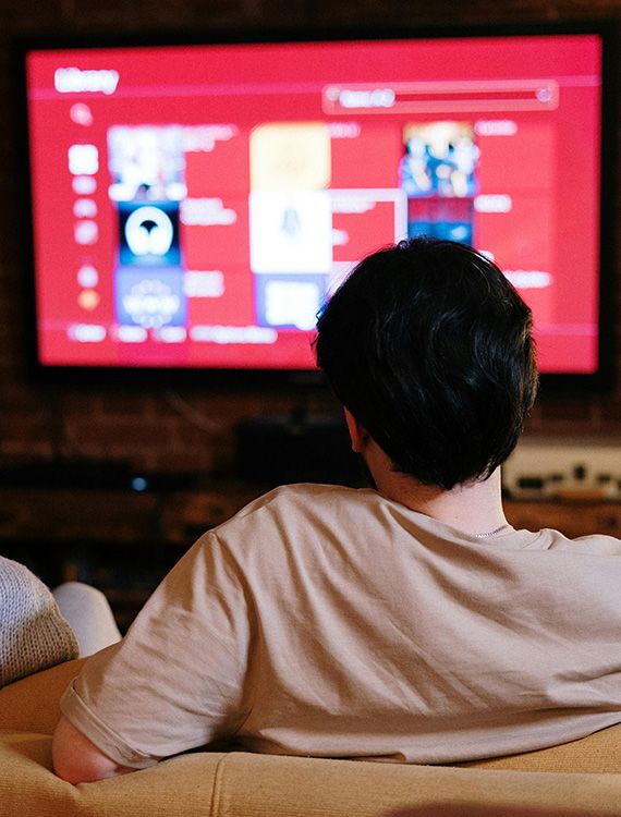 Guest enjoying movie night at Aarunya’s private cinema