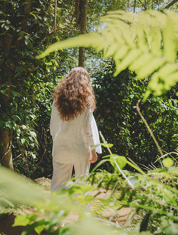Guest enjoying a nature walk at Aarunya Nature Resort