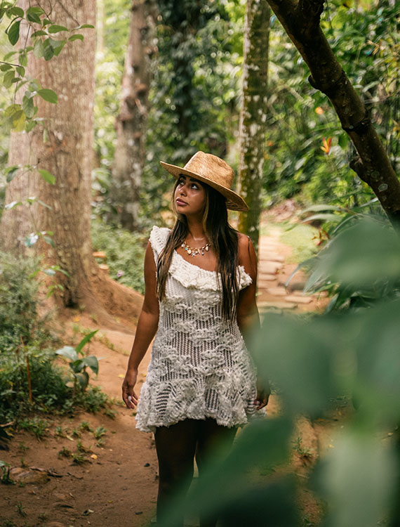 Guest enjoying a nature walk at Aarunya Nature Resort