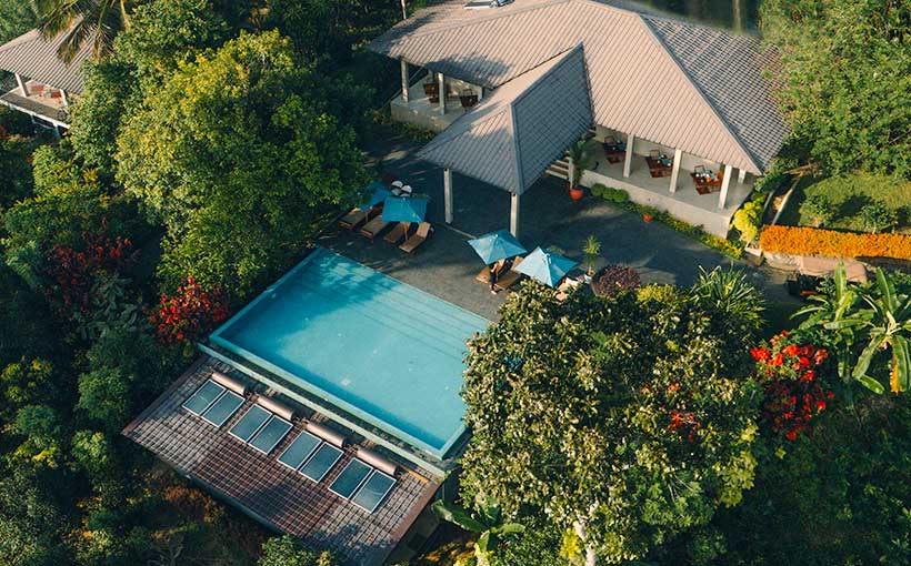 Aerial view of Aarunya Nature Resort Pool Villa