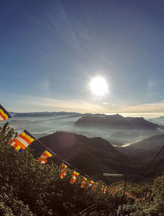 Scenic sunrise view from Adams Peak