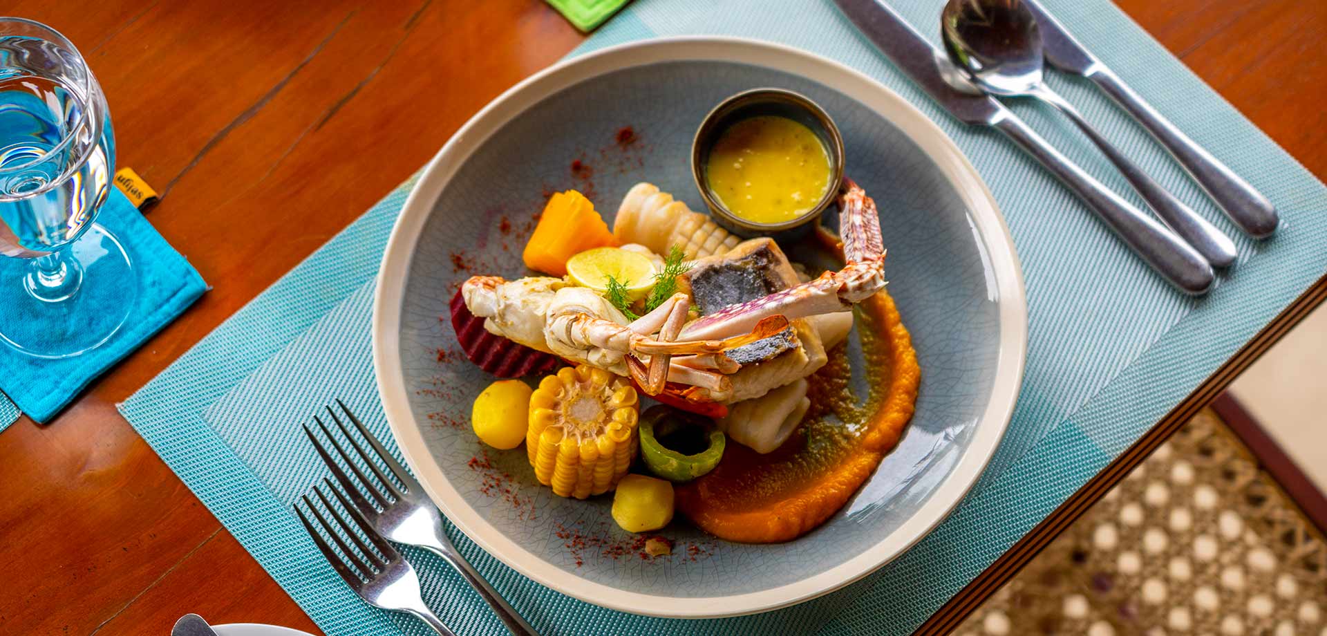 Delicious salad served for dining at Aarunya Nature Resort