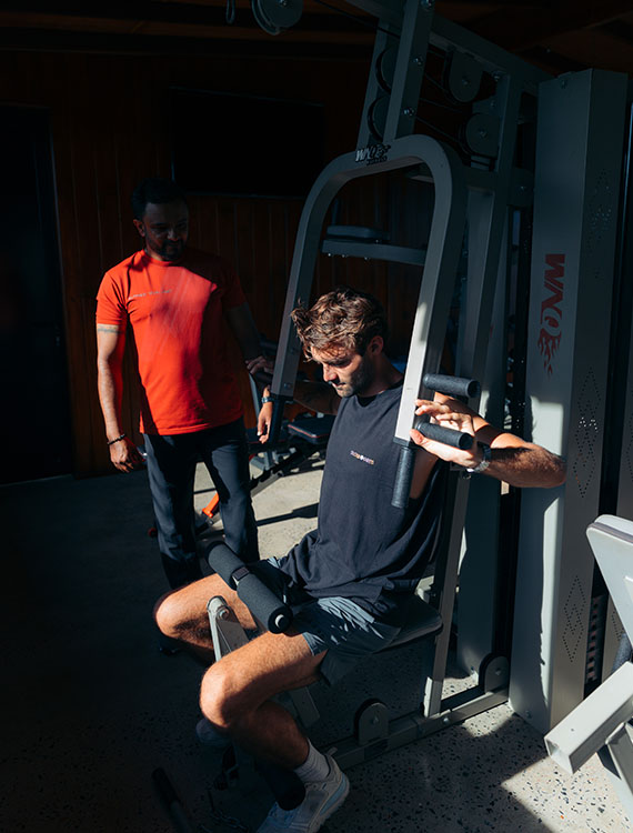 Personal training session at Aarunya Nature Resort Gym